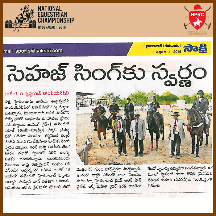 Press Coverage Articles - National Equestrian Championship 2016 - Image 11