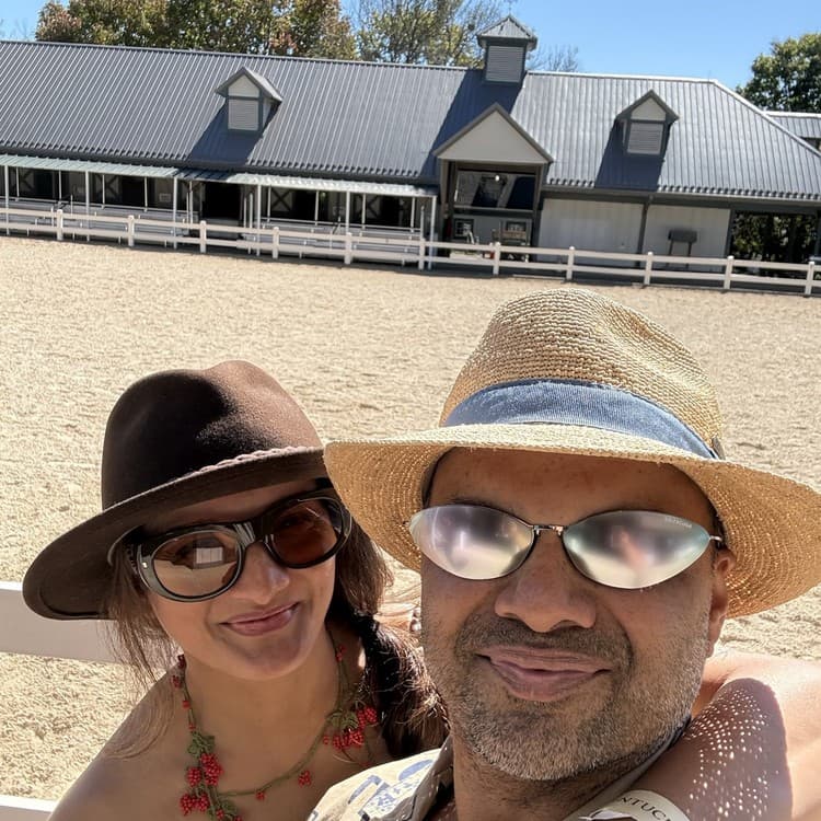Chaitania and Neeta Kumar at the Kentucky Horse Park