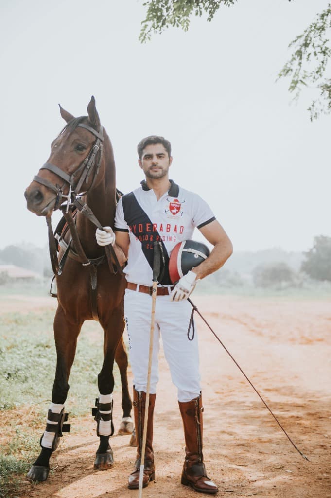 Arsalaan Khan with his polo pony